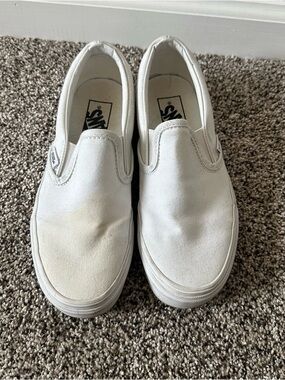 Vans Classic White Slip-On Canvas Sneakers